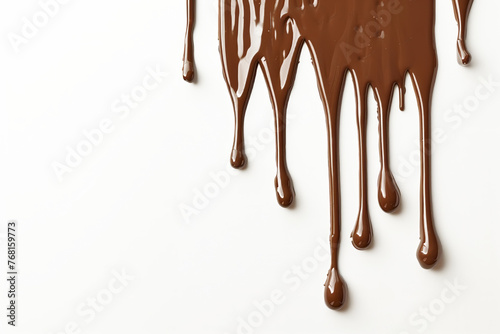 Chocolate derretido em fundo branco photo
