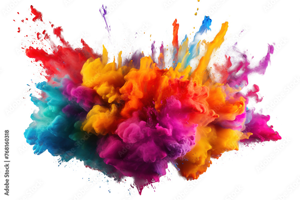 explosion powder with different colors splash - obrazy, fototapety, plakaty 