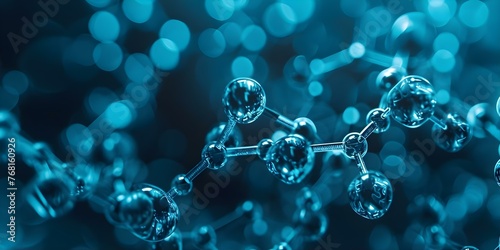 Closeup of a molecule in a scientific investigation. Concept Scientific Research, Molecules, Microscopy Analysis