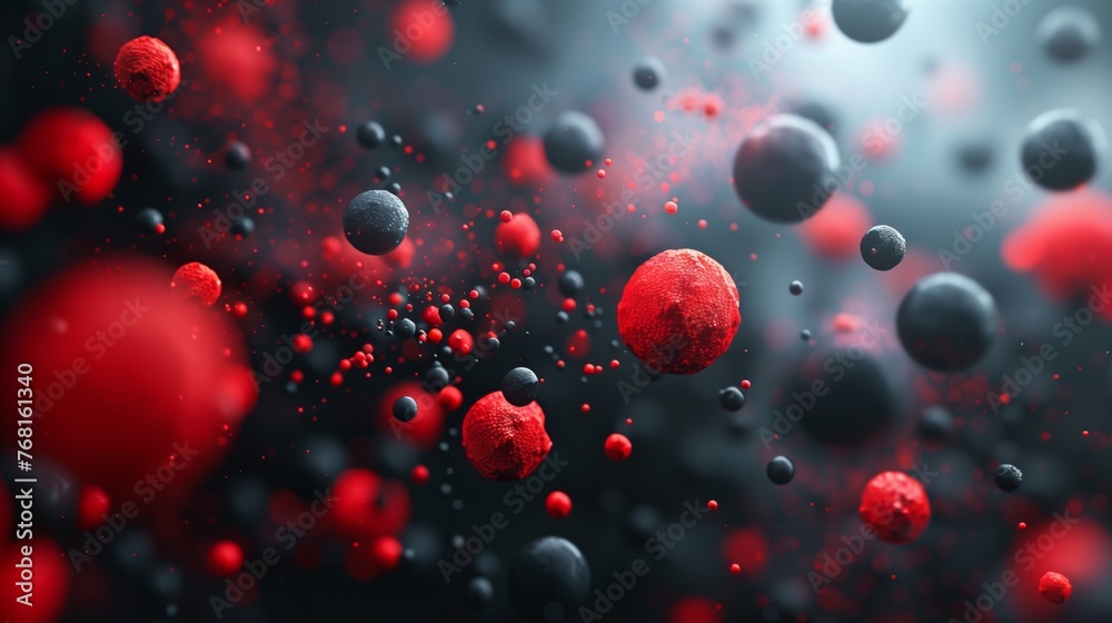 Floating Red and Black Bubbles Floating Red and Black Bubbles