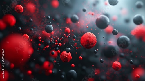 Floating Red and Black Bubbles