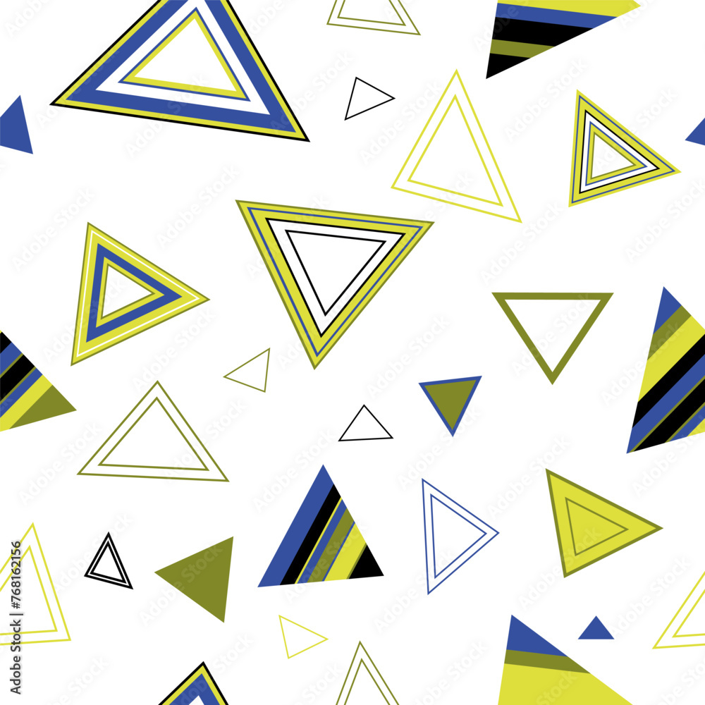 Seamless pattern of triangles. Geometric triangles. Bright seamless pattern. Design of fabric, wallpaper, wrapping paper. Vector Seamless pattern of triangles. Geometric triangles. Bright seamless pattern. Design of fabric, wallpaper, wrapping paper. Vector
