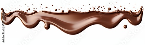 Dynamic wave of liquid chocolate, isolated sweet treat element.
