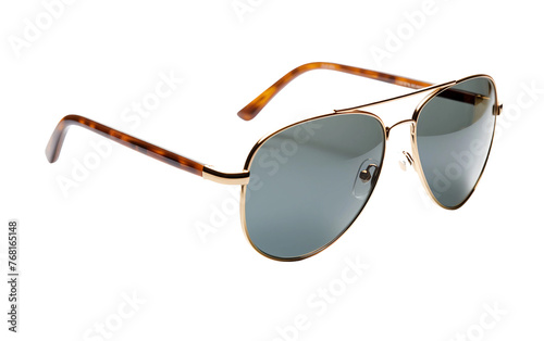 Chic Gold Eyewear Class Isolated On Transparent Background PNG.