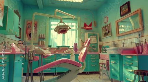 Pink Chair in Dentists Office