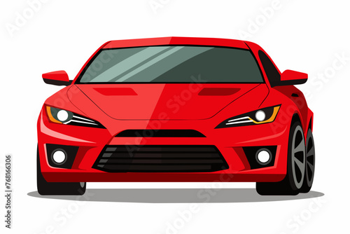 Modern Red car  Vector art  Illustration  White Background