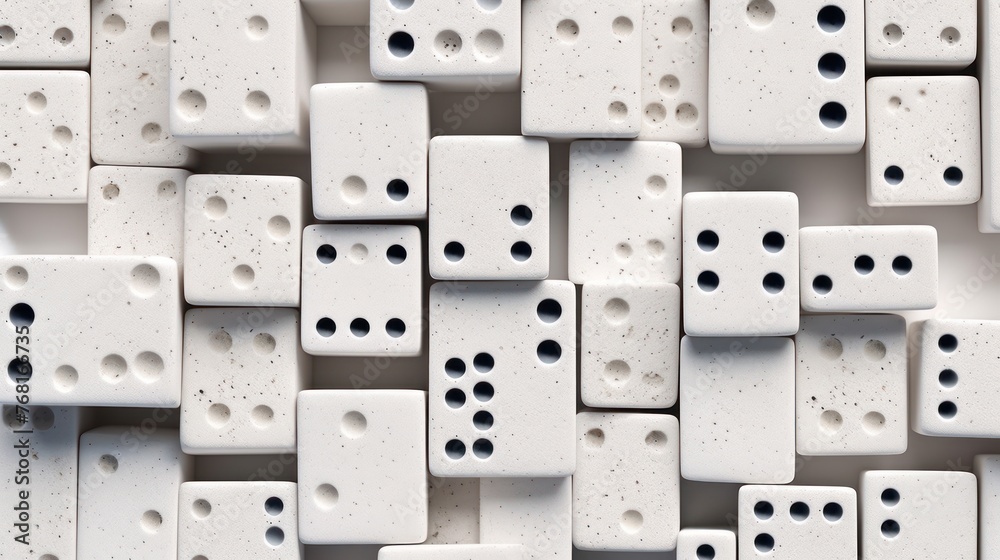 Domino effect shot on black background, AI generated Domino effect shot on black background, AI generated
