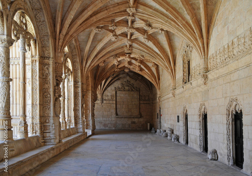 Portugal, cloister of Jeronimos monastery in Lisbon photo