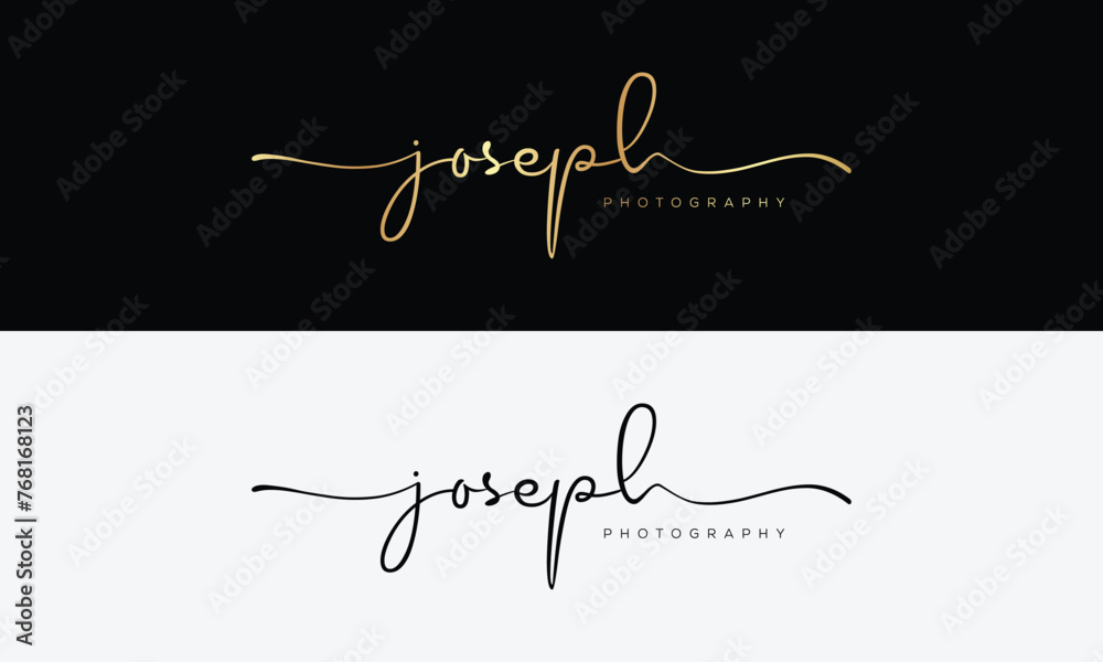 Handwriting logo signature logo Photography logo Design template
