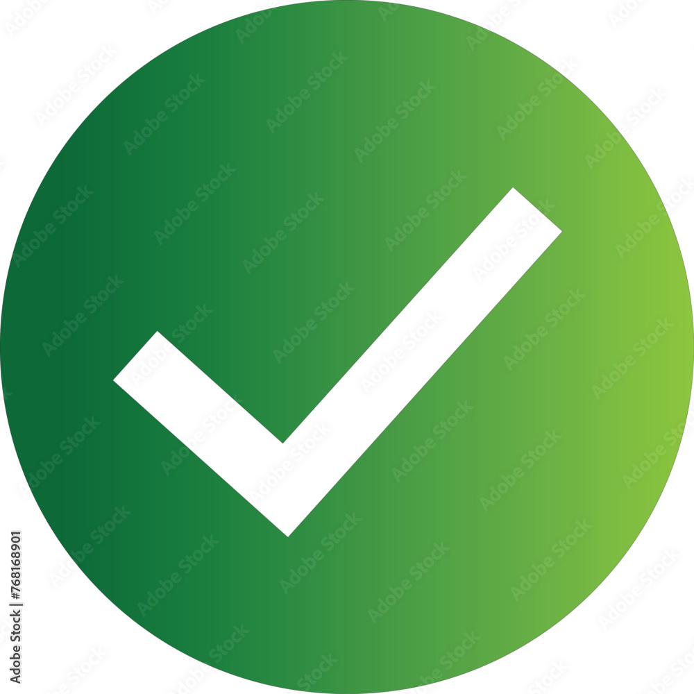 Green check, yellow mix mark, isolated tick symbols, checklist signs, and an approval badge. Flat and modern checkmark design, vector illustration.