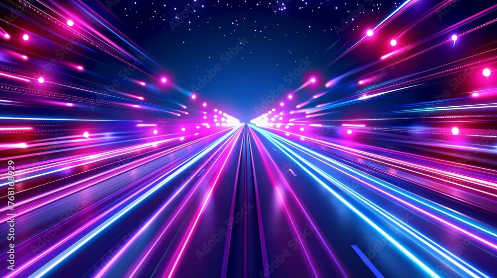 Vector artwork illustrating dynamic light motion and high-speed effects, capturing traffic motion and cyberpunk neon elements. Vector artwork illustrating dynamic light motion and high-speed effects, capturing traffic motion and cyberpunk neon elements.