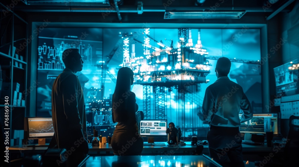 Professionals Analyzing Data on Computer Screen