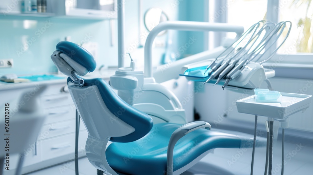 Dentist office interior and special equipment,medical equipment,healthcare concept
