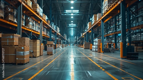 Busy Warehouse Filled With Boxes