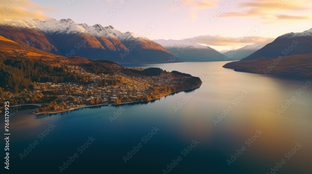 The Road from Queenstown to Glenorchy, AI generated