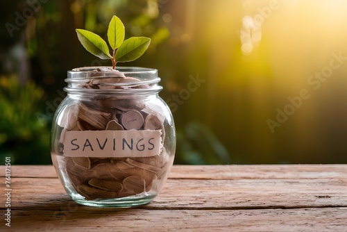 Savings jar earmarked for travel, financing future adventures © Jawed Gfx