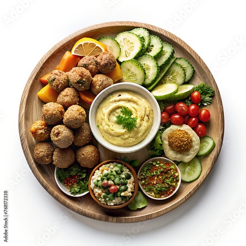 Falafel platter with hummus and tabbouleh
