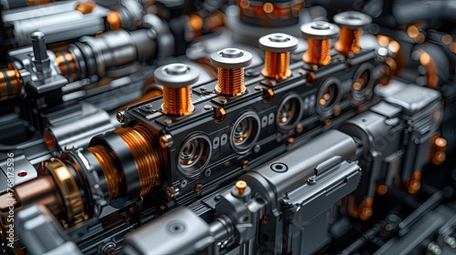 An elegant shot of a car's camshaft position sensor, its compact design hinting at the crucial role it plays in providing precise timing information to the engine control unit,