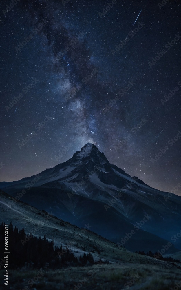 night sky and mountains. Mountain At Night Under A Starry Sky night sky and mountains. Mountain At Night Under A Starry Sky