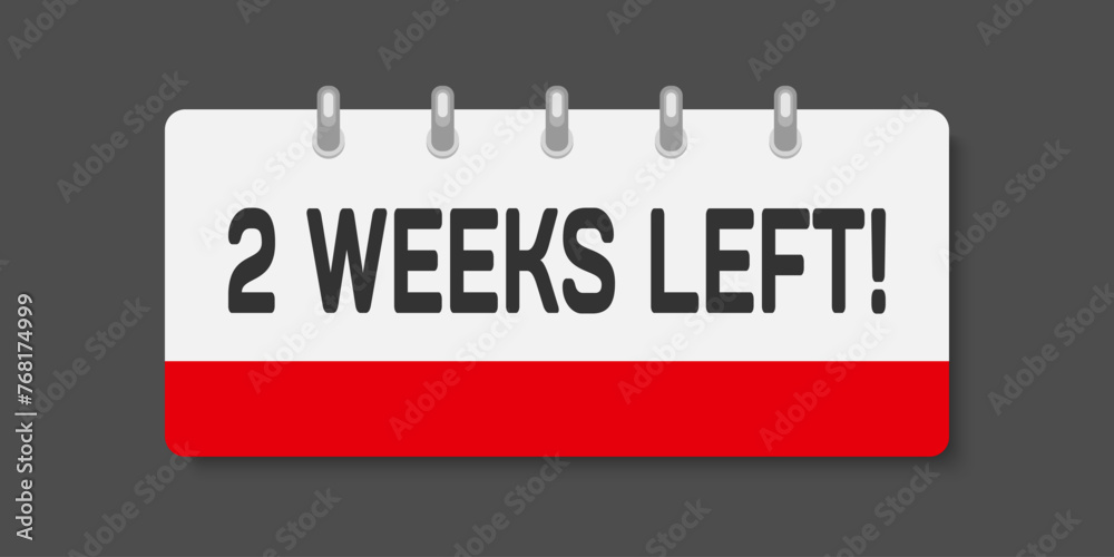 Countdown weekly calendar icon - two weeks left Countdown weekly calendar icon - two weeks left