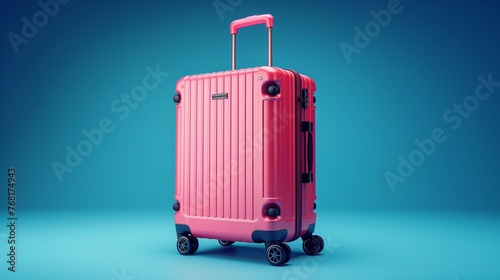 Pink Suitcase on Wheels