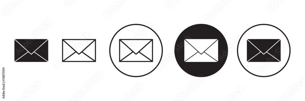 Mail icon set. email icon vector. E-mail icon. post mail vector symbol Envelope illustration - obrazy, fototapety, plakaty 