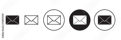 Mail icon set. email icon vector. E-mail icon. post mail vector symbol Envelope illustration photo