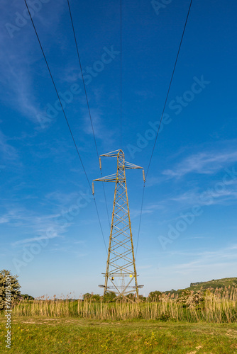 An electricity pylon in rural Sussex