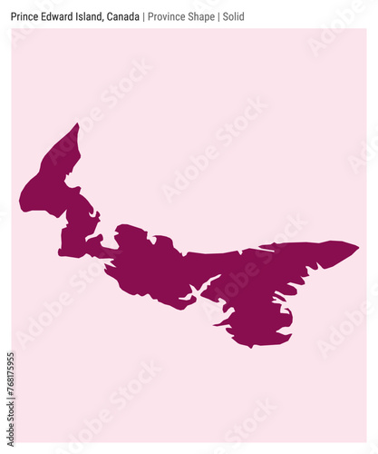 Prince Edward Island, Canada. Simple vector map. Province shape. Solid style. Border of Prince Edward Island. Vector illustration. photo
