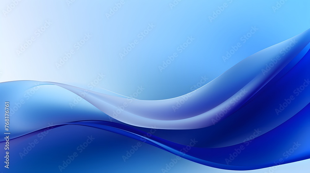 Fototapeta premium Wavy blue abstract minimalist background. Timeless design with smooth wavy pattern.