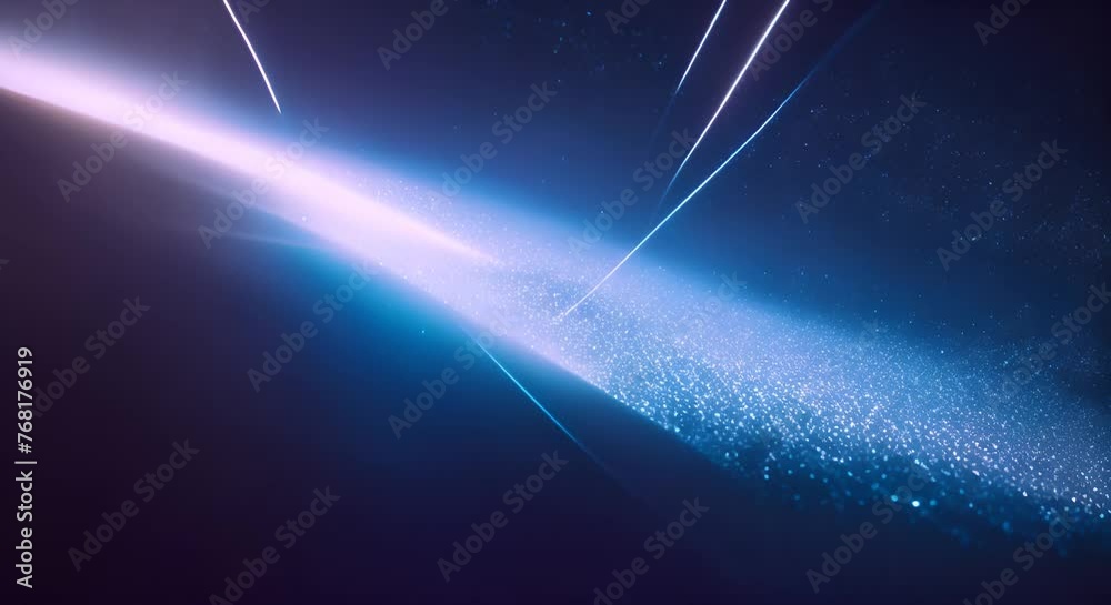 luci splendenti su sfondo blu,  punti di luce su sfondo Astratto minimalista  gradiente blu, spicchio di pianeta illuminato da punti luce