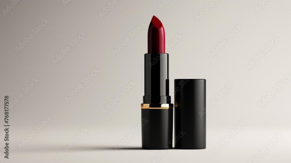 Red lipstick on a neutral background Red lipstick on a neutral background