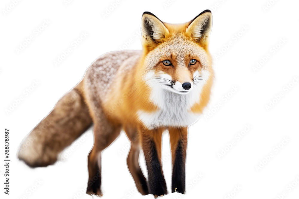 Fototapeta premium white vulpes front fox 4 red old years background standing isolated on vertebrate studio shot mouth open one animal mammal full-length cut-out indoor wild no people themes wildlife creature tongue
