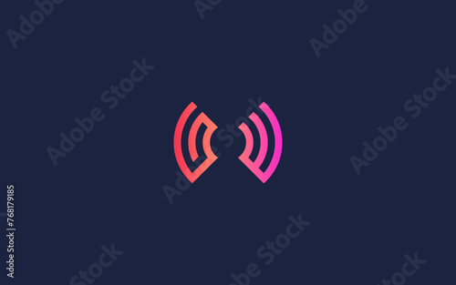 letter gw with sound logo icon design vector design template inspiration
