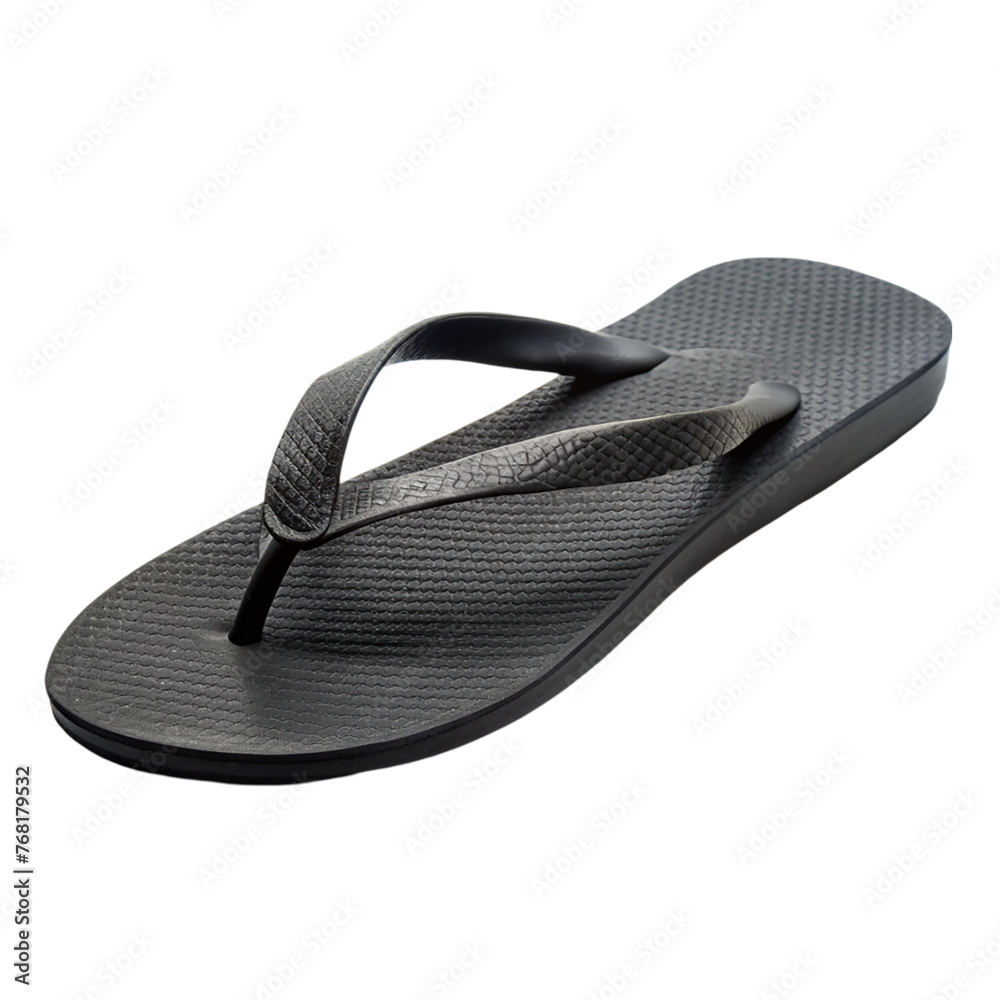 A pair of black flip flops. isolated on transparent background. A pair of black flip flops. isolated on transparent background.