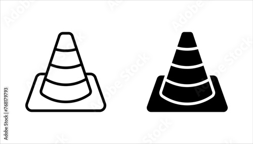 Construction cone icon set, vector illustration design. Tools collection. on white background.