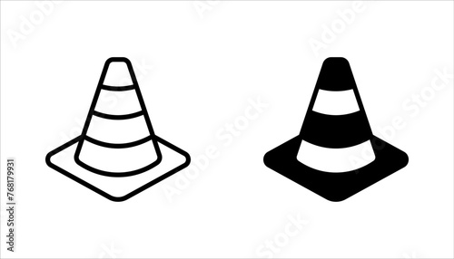 Construction cone icon set, vector illustration design. Tools collection. on white background.