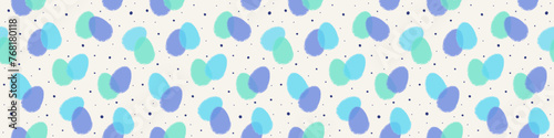 Modern Easter pattern with colourful eggs. Banner design. Panoramic header. Vector illustration