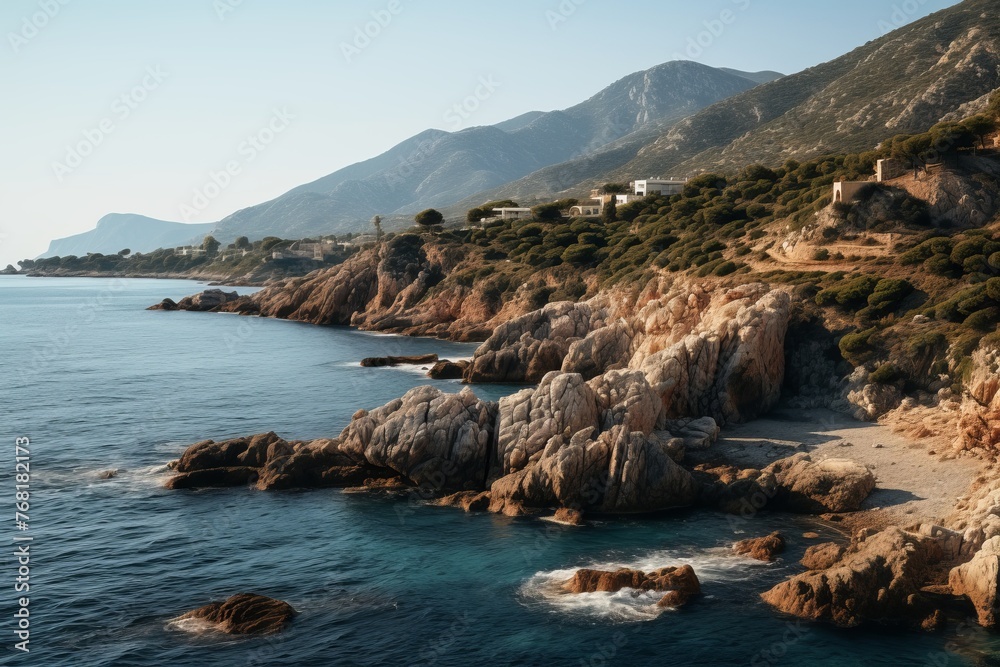  Mediterranean coast with rocky terrain