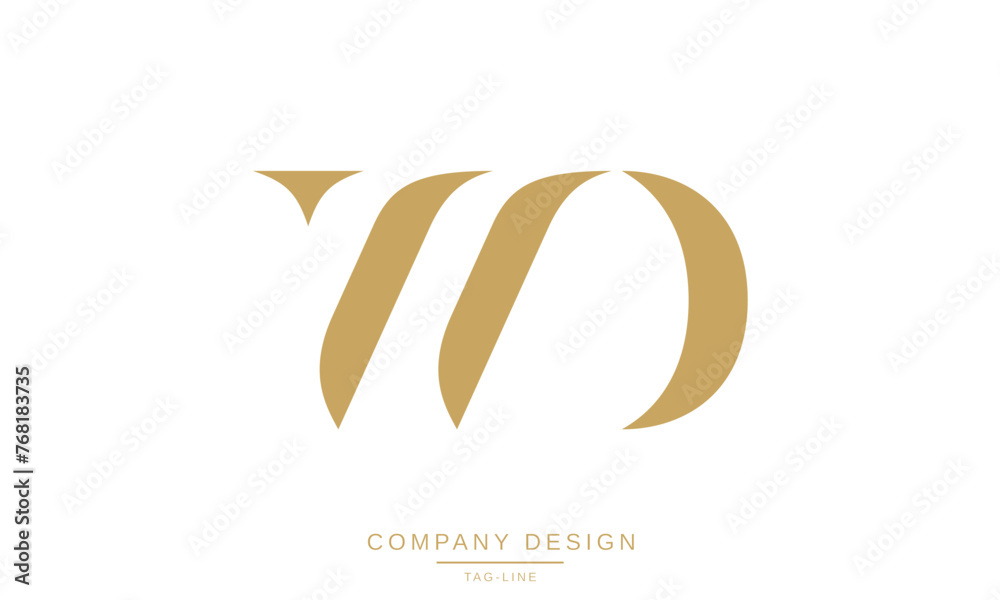 WD, DW Abstract Letters Logo Monogram Design Icon Font