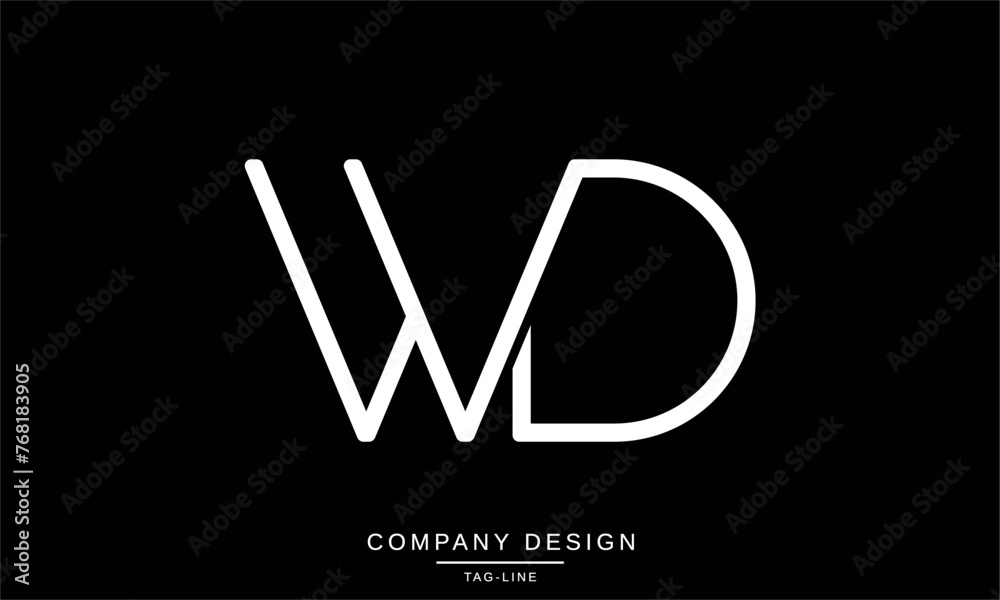 WD, DW Abstract Letters Logo Monogram Design Icon Font