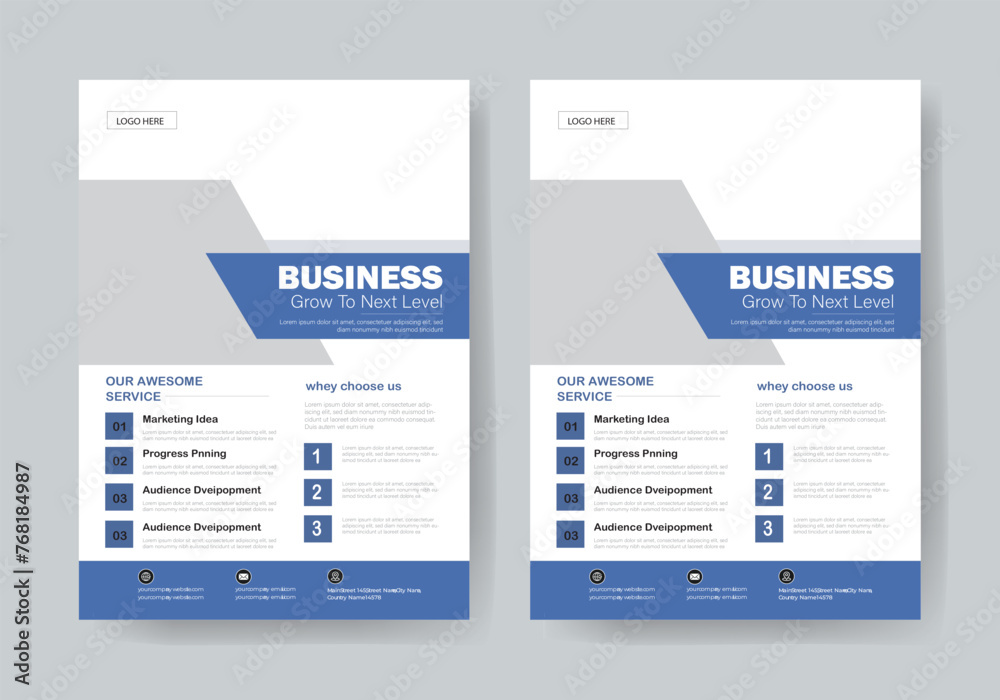 Business flyer template 1 colour design