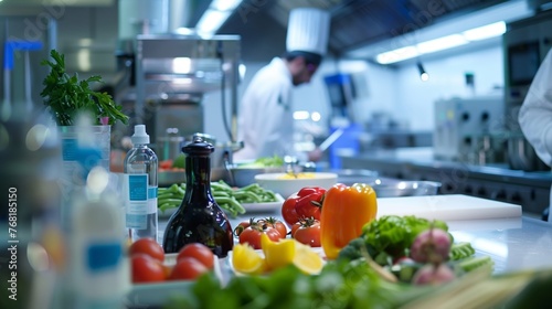Chef Preparing Food in Commercial Kitchen