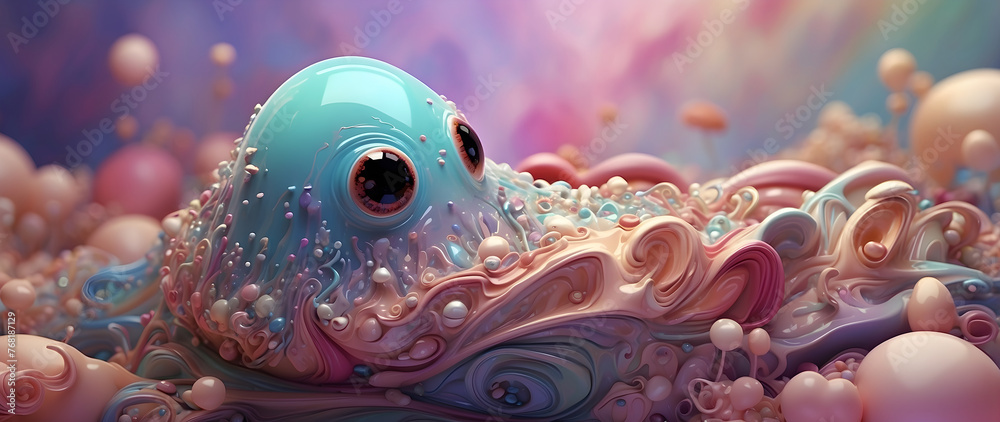 A regal amoeba blob creature. A regal amoeba blob creature.