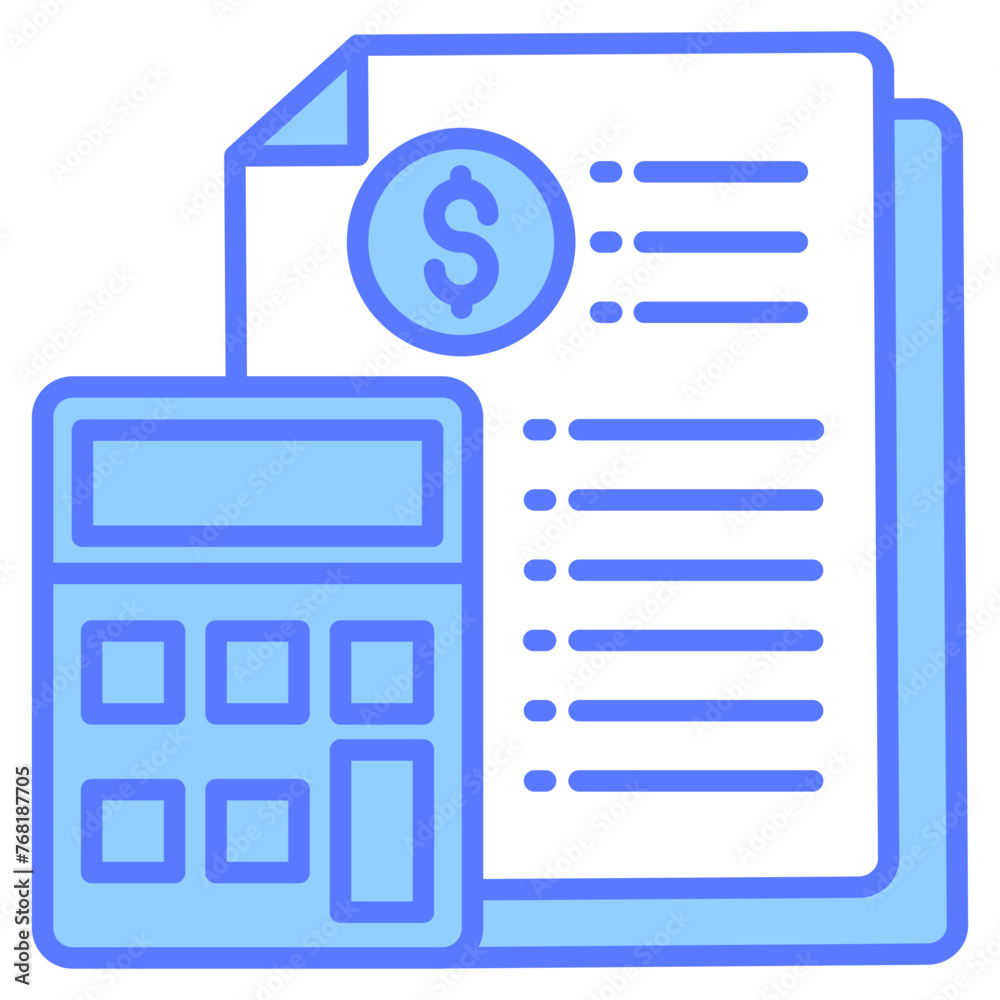 Calculator And Paper Icon For Design Elements Calculator And Paper Icon For Design Elements