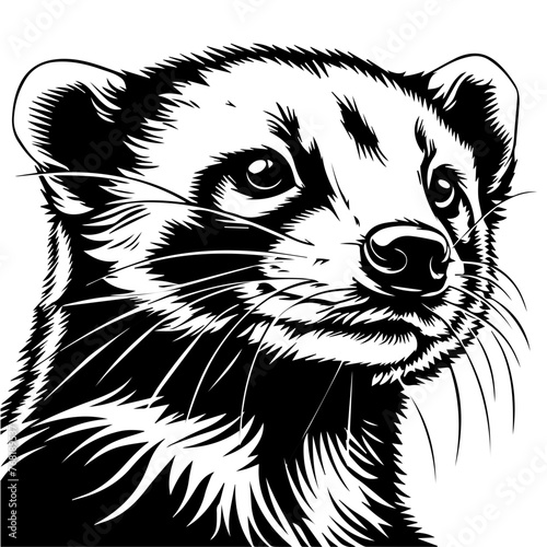 Black Ferret Illustration Vector Art

