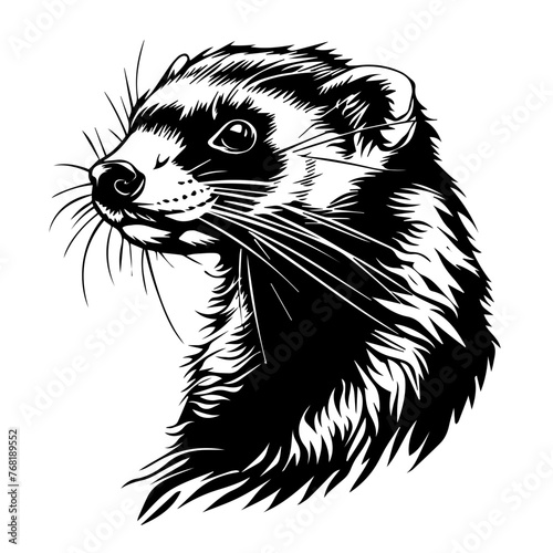 Black Ferret Illustration Vector Art
