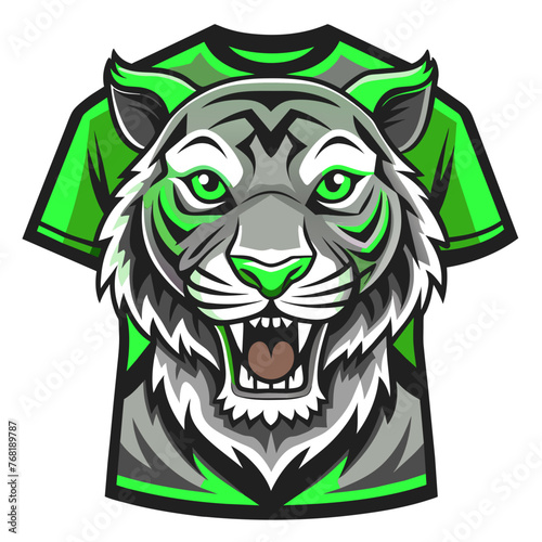 Roaring Style: Angry Tiger Face T-Shirt Designs