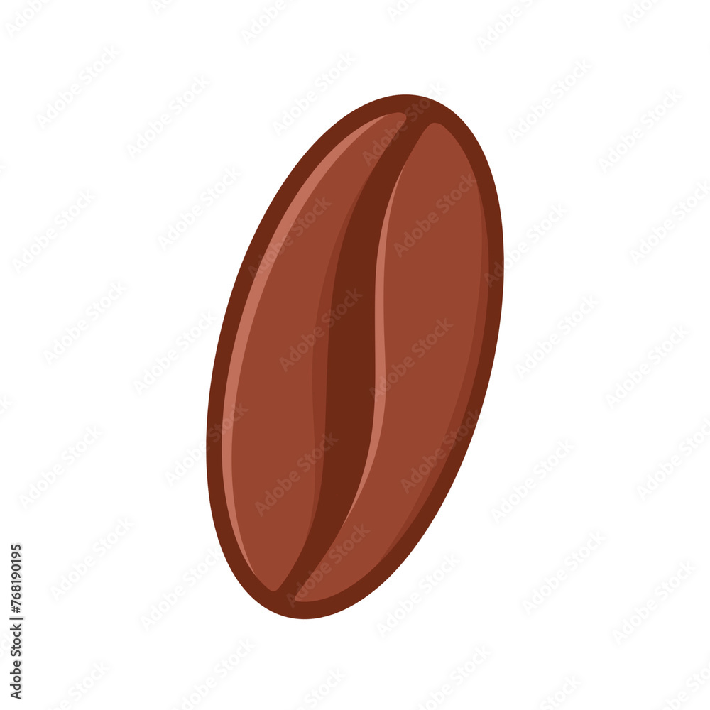 Illustration icon of coffee bean brown color on transparent background Illustration icon of coffee bean brown color on transparent background