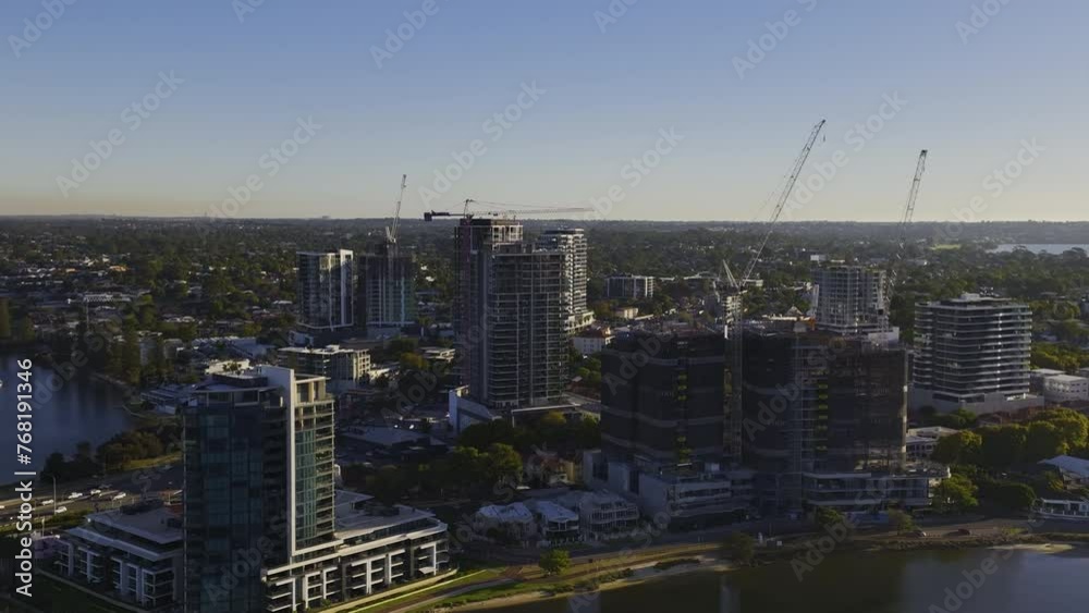 4k Aerial Drone Footage of Riviere Applecross, Edge Visionary Living, Finder Apartments Applecross Perth, Western Australia